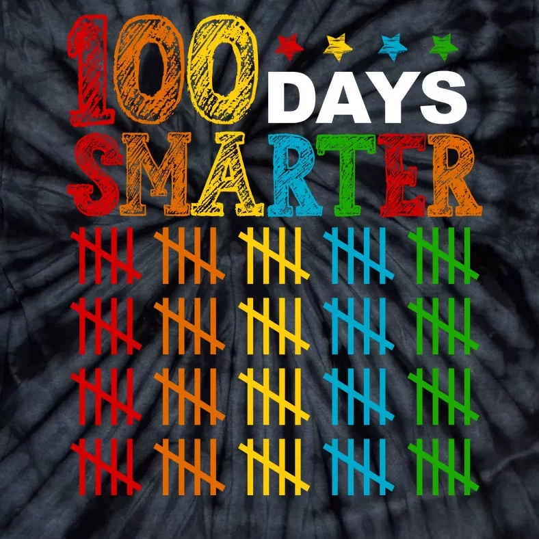 100 Days Smarter Cute Funny 100th Day Of School Tie-Dye T-Shirt