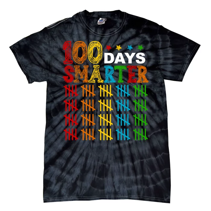 100 Days Smarter Cute Funny 100th Day Of School Tie-Dye T-Shirt