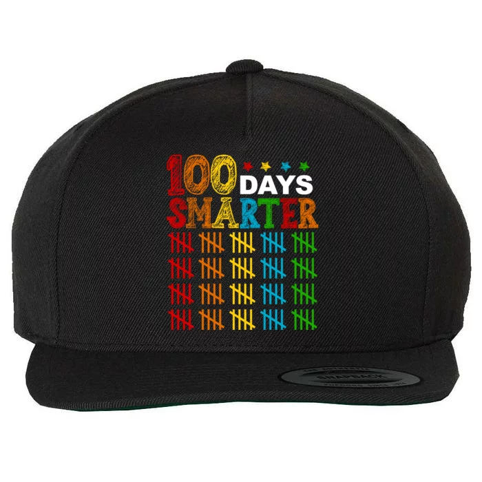 100 Days Smarter Cute Funny 100th Day Of School Wool Snapback Cap