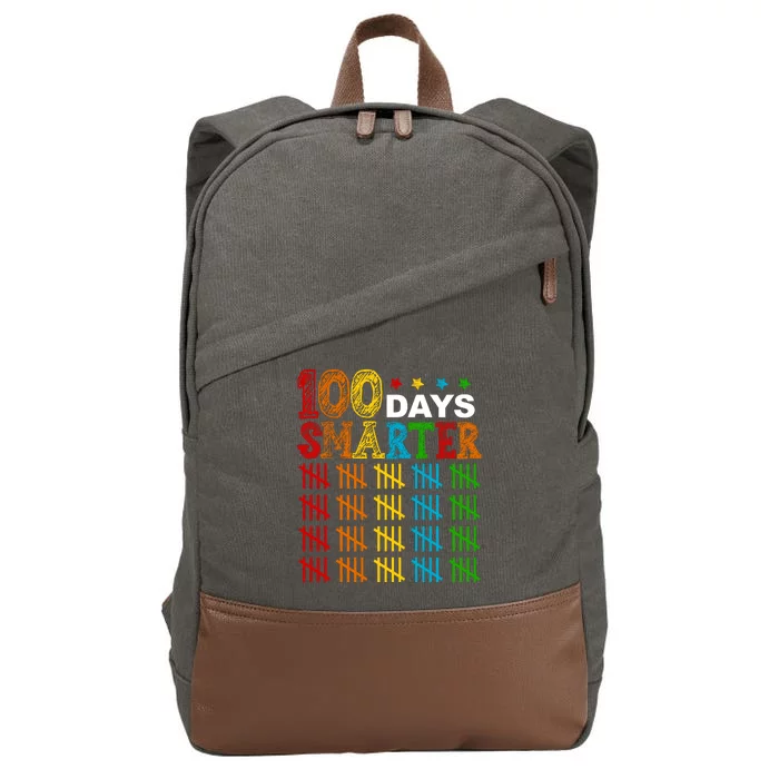 100 Days Smarter Cute Funny 100th Day Of School Cotton Canvas Backpack