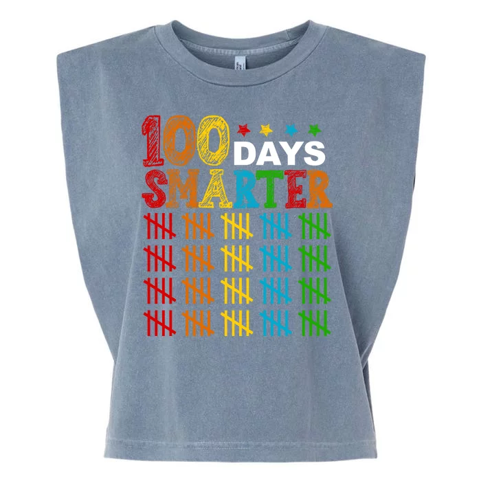 100 Days Smarter Cute Funny 100th Day Of School Garment-Dyed Women's Muscle Tee