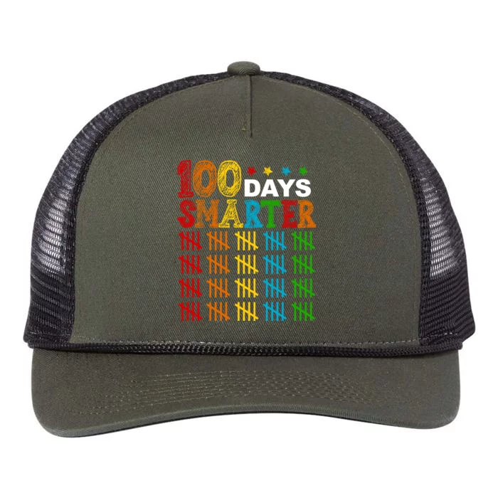 100 Days Smarter Cute Funny 100th Day Of School Retro Rope Trucker Hat Cap