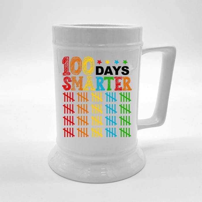 100 Days Smarter Cute Funny 100th Day Of School Front & Back Beer Stein