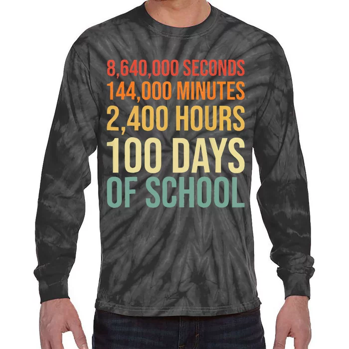 100 Days Sprinkled With Fun 100 Days Of School Cupcake Tie-Dye Long Sleeve Shirt