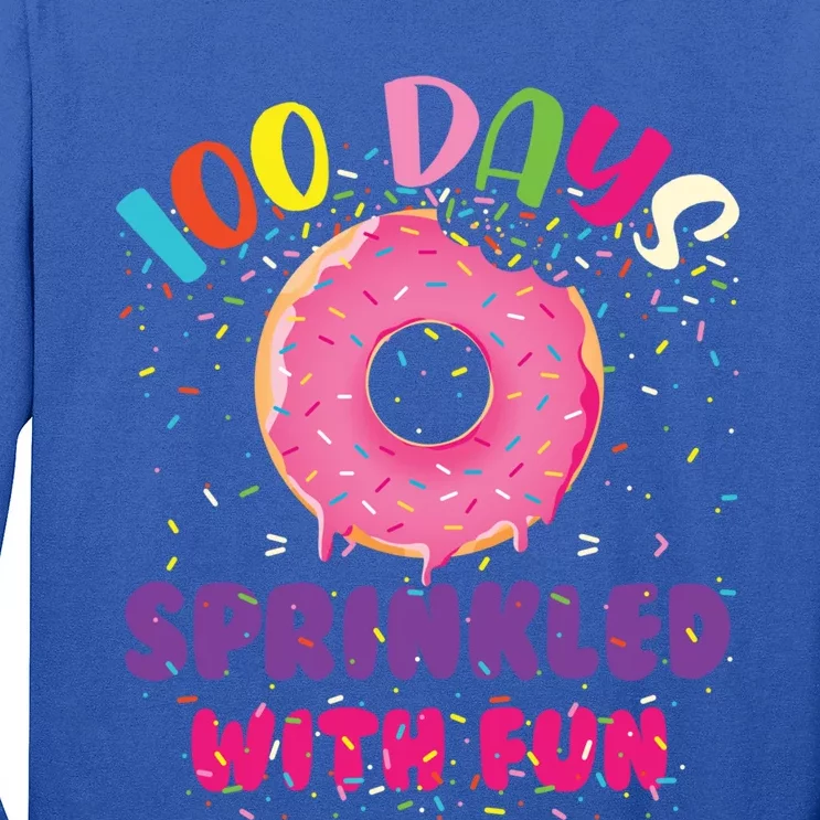 100 Days Sprinkled With Fun Donuts Happy 100th Day Of School Gift Long Sleeve Shirt