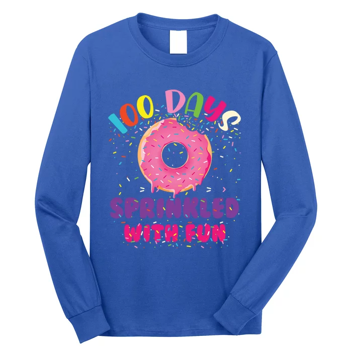 100 Days Sprinkled With Fun Donuts Happy 100th Day Of School Gift Long Sleeve Shirt