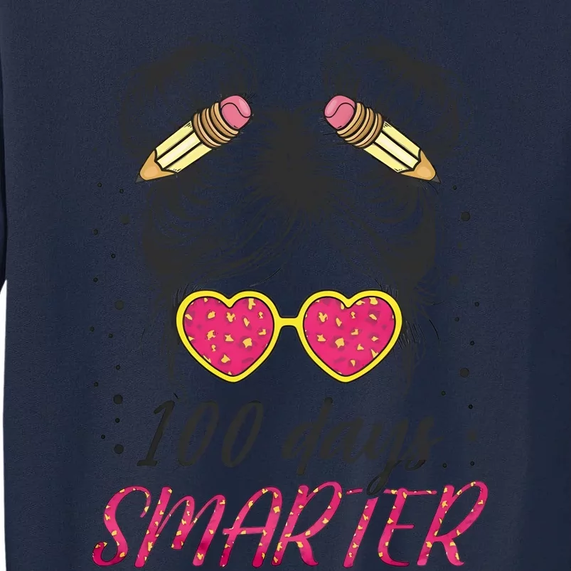 100 Days Smarter Messy Bun Girl Tall Sweatshirt