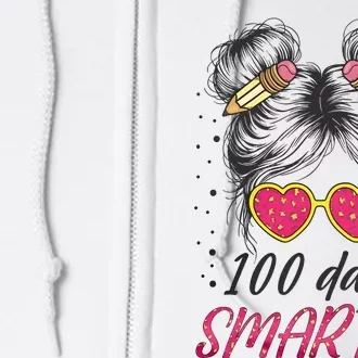 100 Days Smarter Messy Bun Girl Full Zip Hoodie