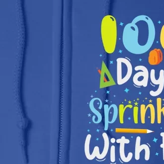 100 Days Sprinkled With Fun Funny 100 Days Of School Gift Full Zip Hoodie