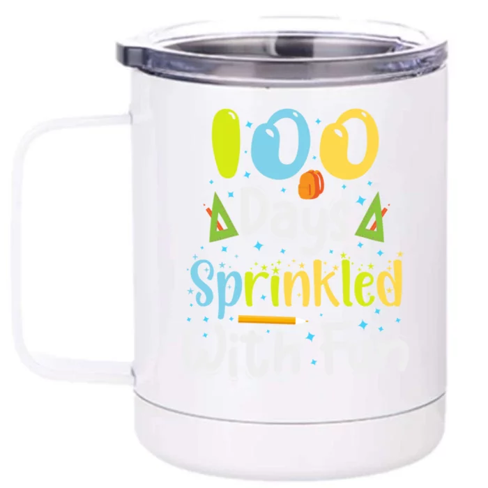 100 Days Sprinkled With Fun Funny 100 Days Of School Gift Front & Back 12oz Stainless Steel Tumbler Cup