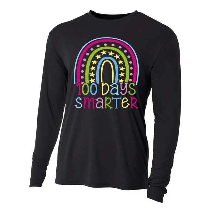 100 Days Smarter Cute Colorful Rainbow Cooling Performance Long Sleeve Crew