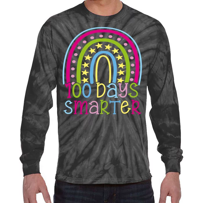 100 Days Smarter Cute Colorful Rainbow Tie-Dye Long Sleeve Shirt