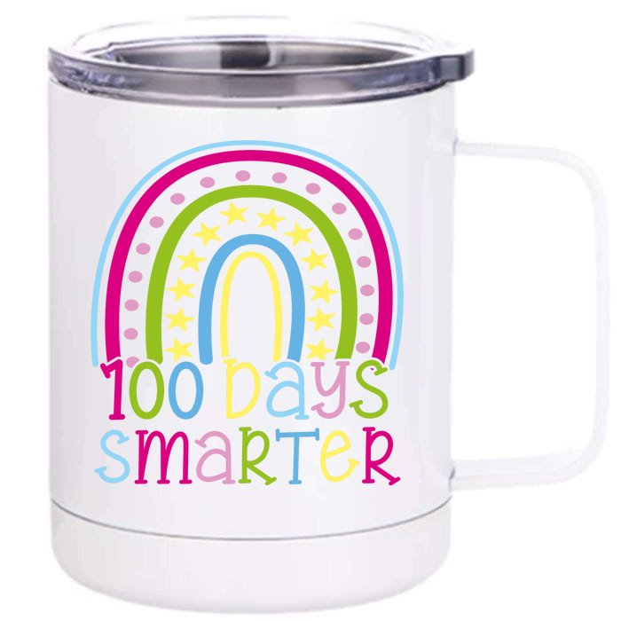 100 Days Smarter Cute Colorful Rainbow Front & Back 12oz Stainless Steel Tumbler Cup