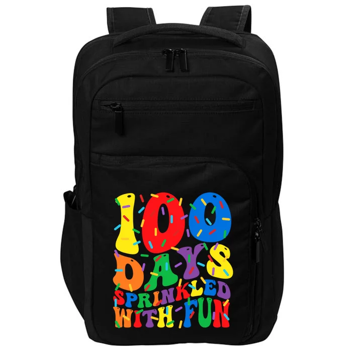 100 Days Sprinkled With Fun Groovy Teacher 100 Day Of School Great Gift Impact Tech Backpack