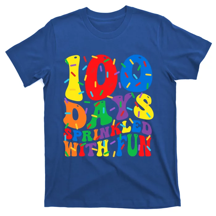 100 Days Sprinkled With Fun Groovy Teacher 100 Day Of School Great Gift T-Shirt