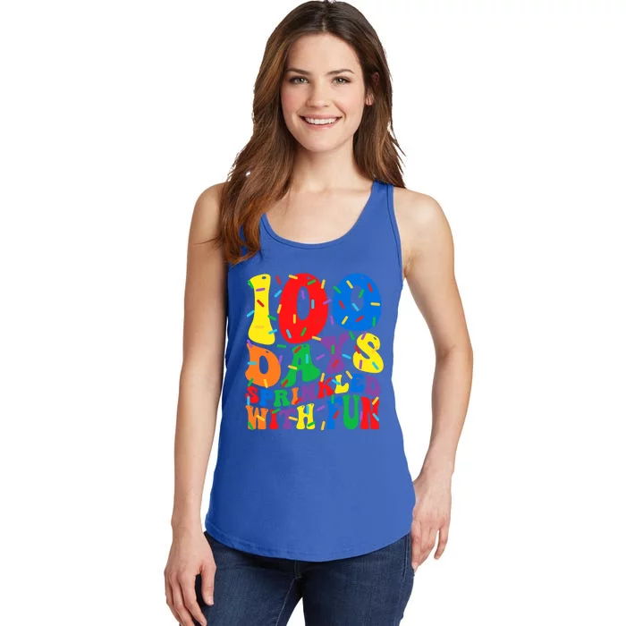 100 Days Sprinkled With Fun Groovy Teacher 100 Day Of School Great Gift Ladies Essential Tank