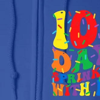 100 Days Sprinkled With Fun Groovy Teacher 100 Day Of School Great Gift Full Zip Hoodie