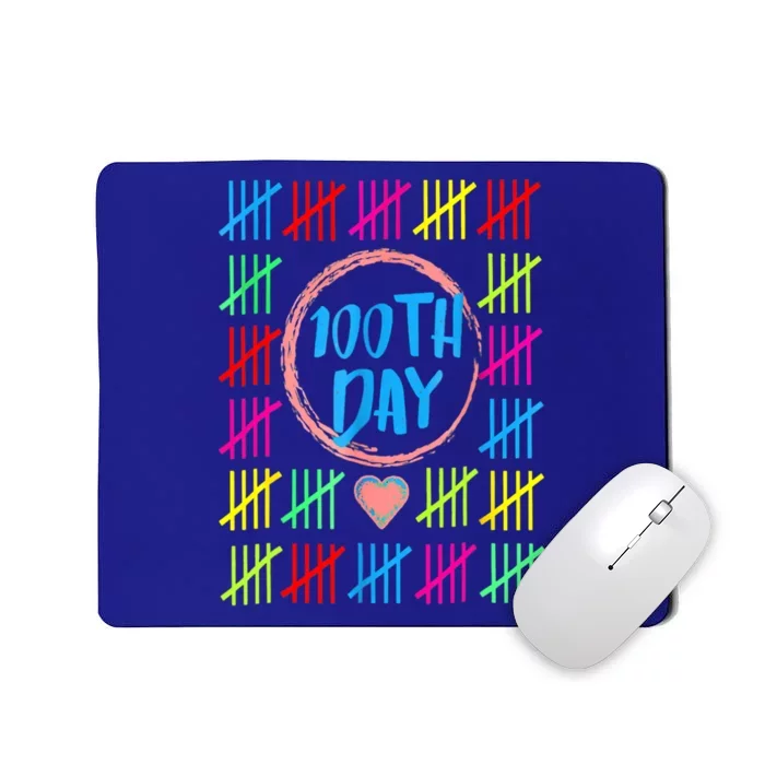 100 Days Smarter Counting Tally Marks 100th Day Of School Great Gift Mousepad