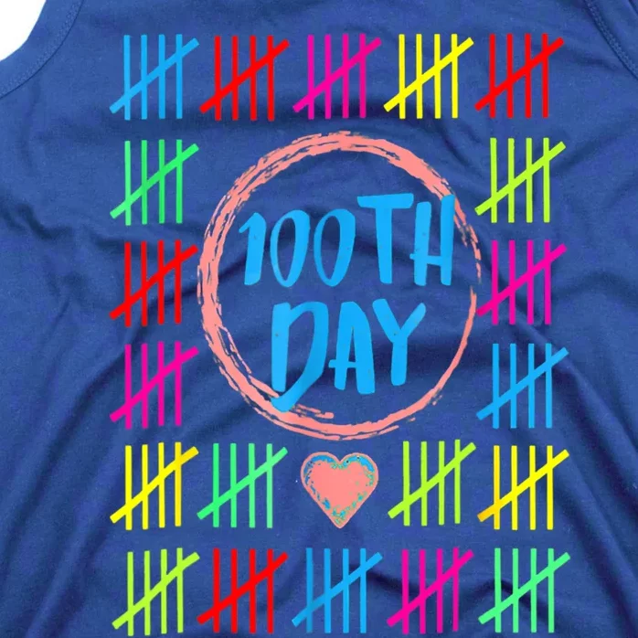 100 Days Smarter Counting Tally Marks 100th Day Of School Great Gift Tank Top