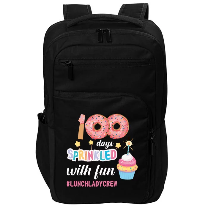 100 Days Sprinkled With Fun Lunchladycrew Funny 100 Days Of Cute Gift Impact Tech Backpack