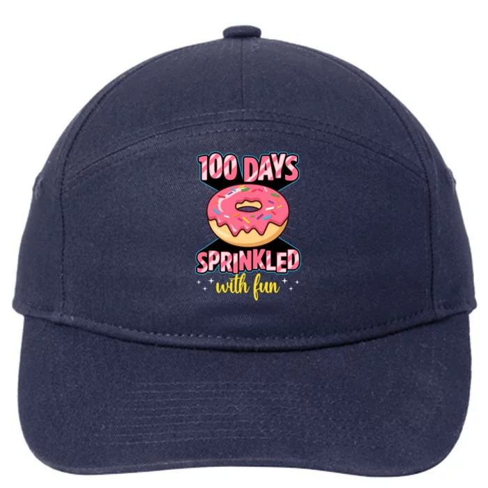 100 Days Sprinkled With Fun School Sprinkled Donut Lover Gift 7-Panel Snapback Hat