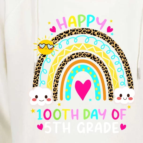 100 Days Smarter Fifth Grade 100th Day Of School 5th Grade Gift Womens Funnel Neck Pullover Hood