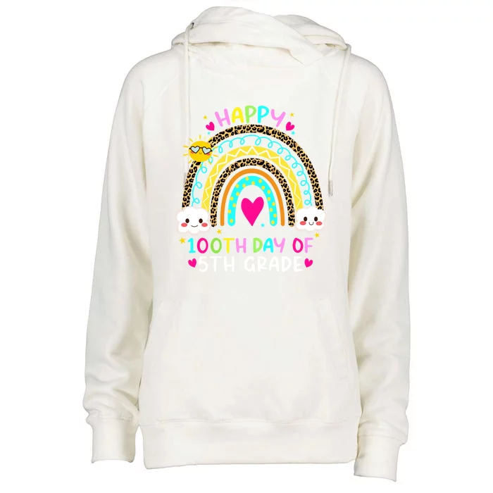 100 Days Smarter Fifth Grade 100th Day Of School 5th Grade Gift Womens Funnel Neck Pullover Hood