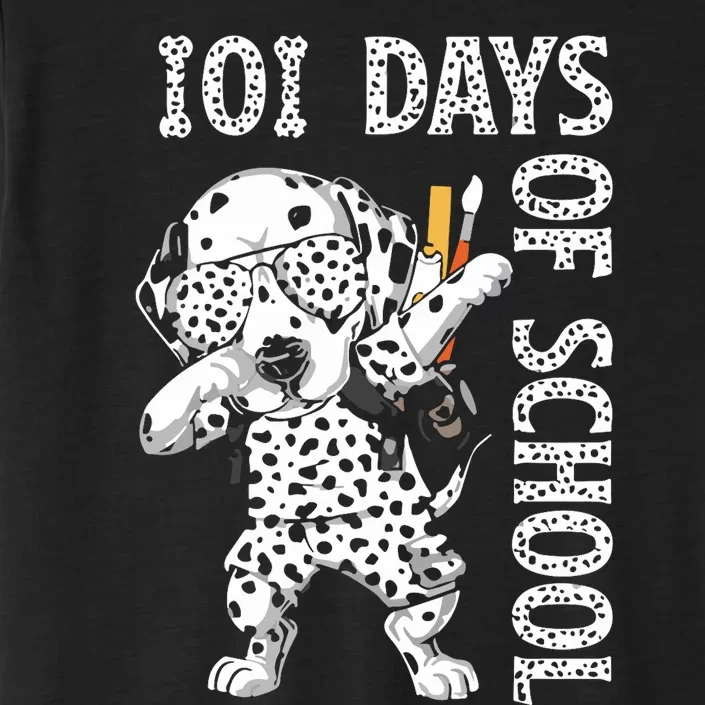 101 Days School Dabbing Dalmatian Dog Teachers ChromaSoft Performance T-Shirt