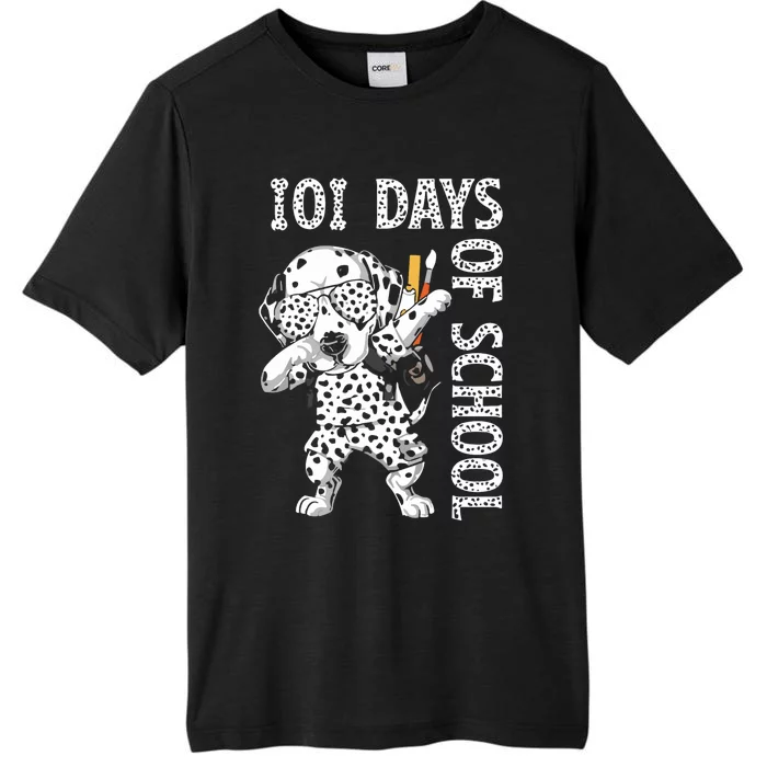 101 Days School Dabbing Dalmatian Dog Teachers ChromaSoft Performance T-Shirt