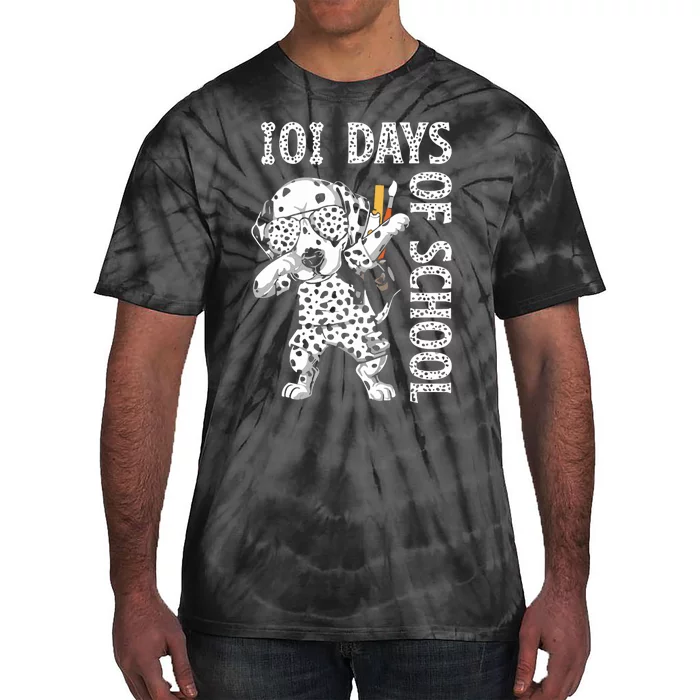 101 Days School Dabbing Dalmatian Dog Teachers Tie-Dye T-Shirt