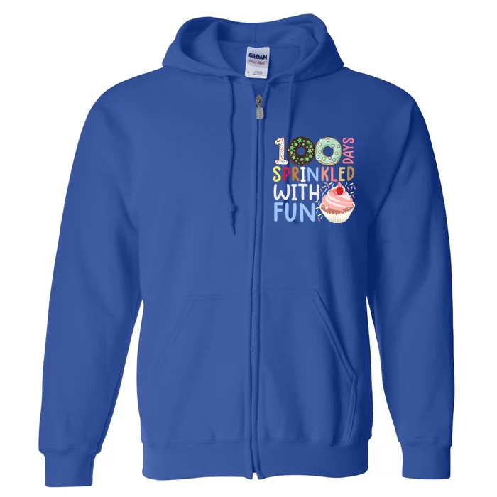 100 Days Sprinkled With Fun Gift Cupcake 100 Days Of School Gift Full Zip Hoodie