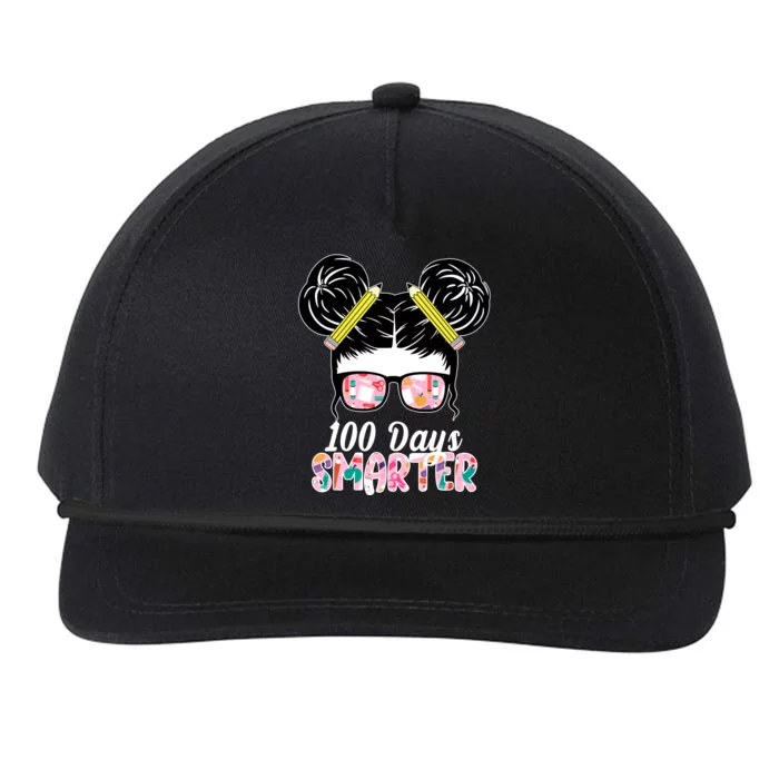 100 Days Smarter Student Hair Bun Snapback Five-Panel Rope Hat