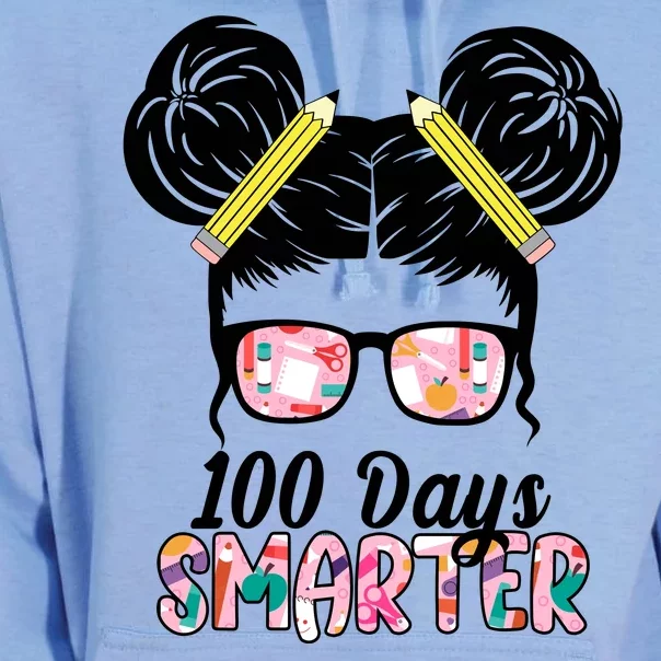 100 Days Smarter Student Hair Bun Unisex Surf Hoodie