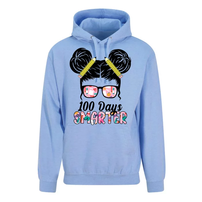 100 Days Smarter Student Hair Bun Unisex Surf Hoodie