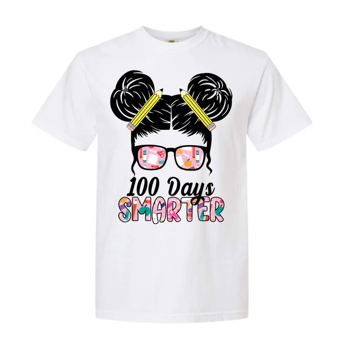 100 Days Smarter Student Hair Bun Garment-Dyed Heavyweight T-Shirt