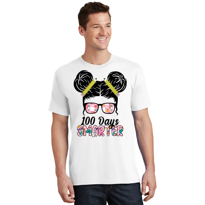 100 Days Smarter Student Hair Bun T-Shirt