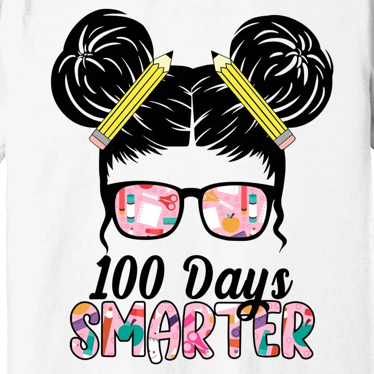 100 Days Smarter Student Hair Bun Premium T-Shirt