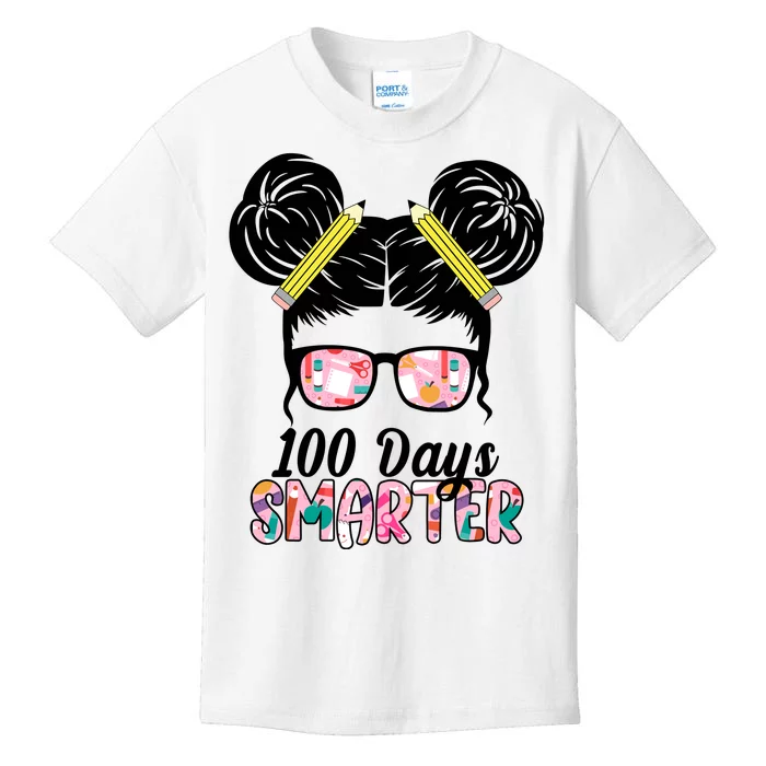 100 Days Smarter Student Hair Bun Kids T-Shirt