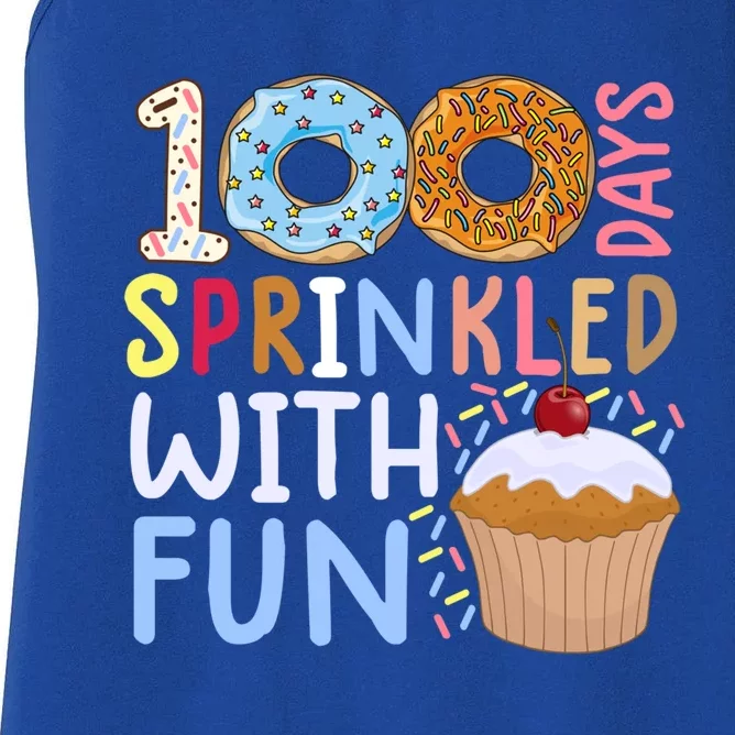 100 Days Sprinkled With Fun Meaningful Gift Cupcake 100 Days Of School Cute Gift Women's Racerback Tank