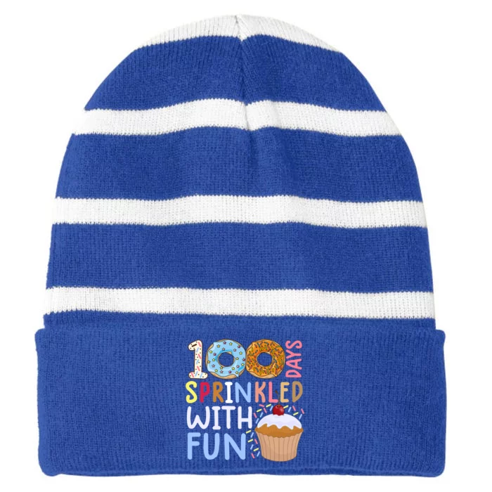 100 Days Sprinkled With Fun Meaningful Gift Cupcake 100 Days Of School Cute Gift Striped Beanie with Solid Band