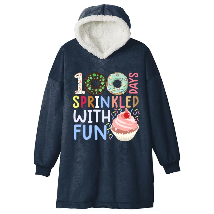 100 Days Sprinkled With Fun Meaningful Gift Cupcake 100 Days Of School Gift Hooded Wearable Blanket