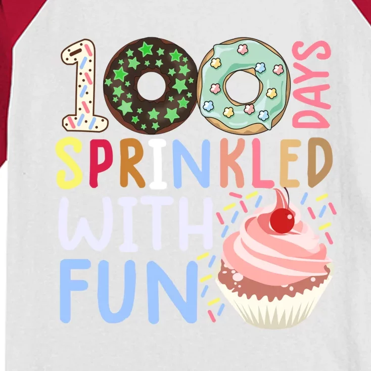 100 Days Sprinkled With Fun Meaningful Gift Cupcake 100 Days Of School Gift Kids Colorblock Raglan Jersey