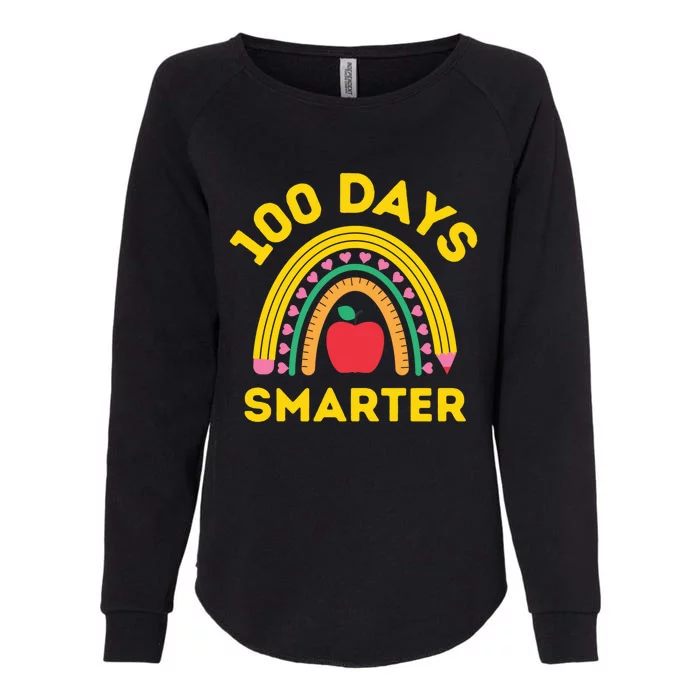 100 Days Smarter Funny 100 Days Of School 100 Day Teacher Meaningful Gift Womens California Wash Sweatshirt