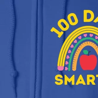 100 Days Smarter Funny 100 Days Of School 100 Day Teacher Meaningful Gift Full Zip Hoodie