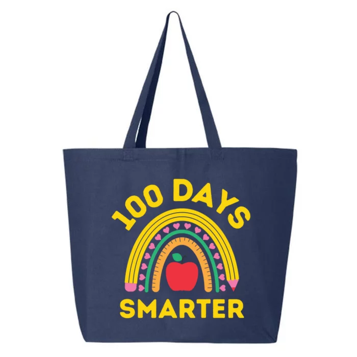 100 Days Smarter Funny 100 Days Of School 100 Day Teacher Meaningful Gift 25L Jumbo Tote