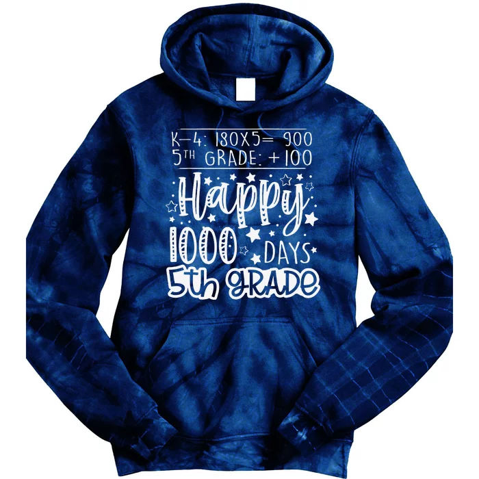 1000 Days Smarter Fifth Grade Teacher 100th Day Of School Tie Dye Hoodie