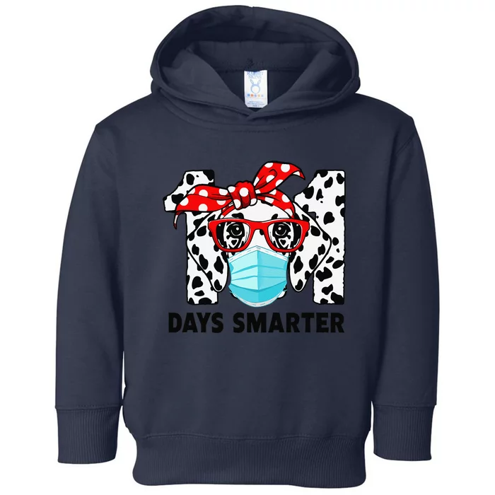 101 Days Smarter Dalmatian Dog Face Mask 100th Day Of School Toddler Hoodie