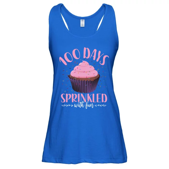 100 Days Sprinkled With Fun Teachers Cupcake 100th Day Gift Ladies Essential Flowy Tank