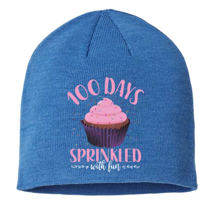 100 Days Sprinkled With Fun Teachers Cupcake 100th Day Gift 8 1/2in Sustainable Knit Beanie