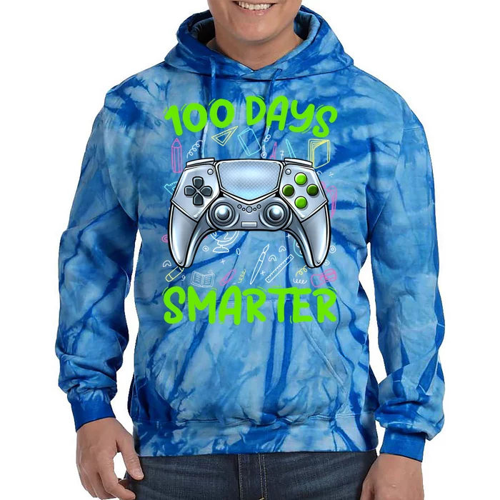 100 Days Smarter Funny Gamer Video Games Gaming Gift Tie Dye Hoodie